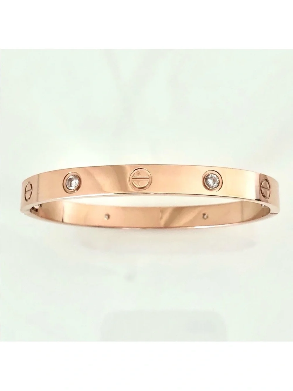 Generic Screw Bracelet with Screwdriver in Rose Gold with 4 Stones